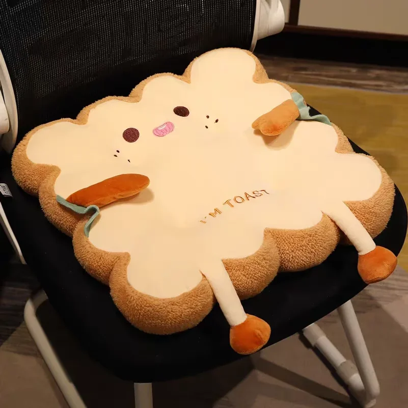 Toast-Shaped Seat Back CushionWashable Anti-Fatigue Pillow for Home/Office/Car