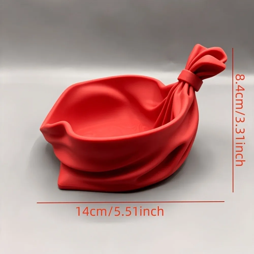 Gefaltetes Weihnachts-Dekorations-Aufbewahrungstablett, einfarbig, vielseitig einsetzbar, in Form einer Geschenktüte, lustiges, elegantes 3D-Drucktablett, Weihnachtsparty – Detail 1