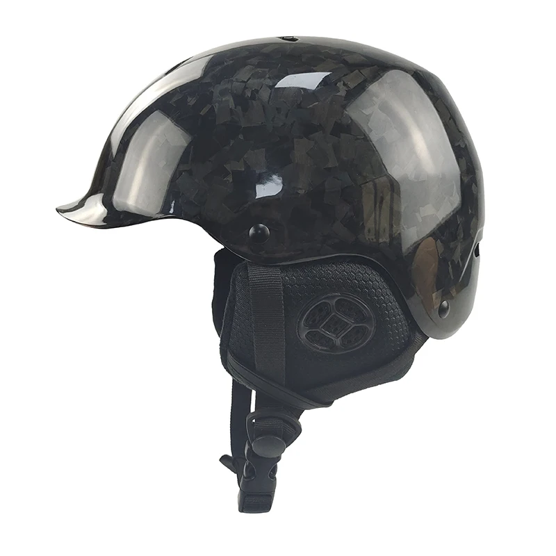 Carbon Fiber Ski and Snowboard Helmet Advanced Protective Gear for Free Riding Sports With Adjustable Size Snow Helmet