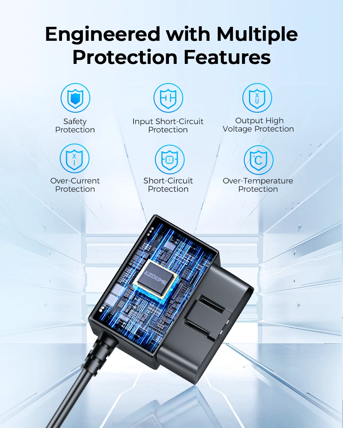 AZDOME Hardwire Kit OBD per AZDOME M550 M300S Dash Cam cavo di parcheggio porta Micro USB/porta Mini USB/porta di tipo C 24H parcheggio Monito