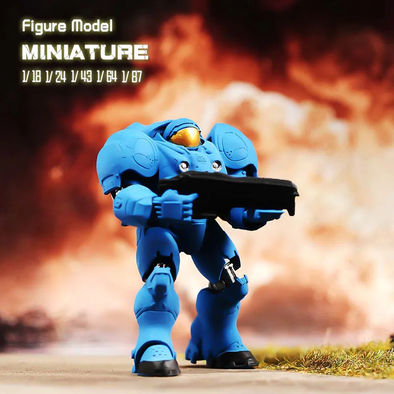 Miniature 1/87 1/64 1/43 1/24 1/18 Robot Mech Combat Fighter Figure Street Scene Sand Table Photography Model for Car Vehicle