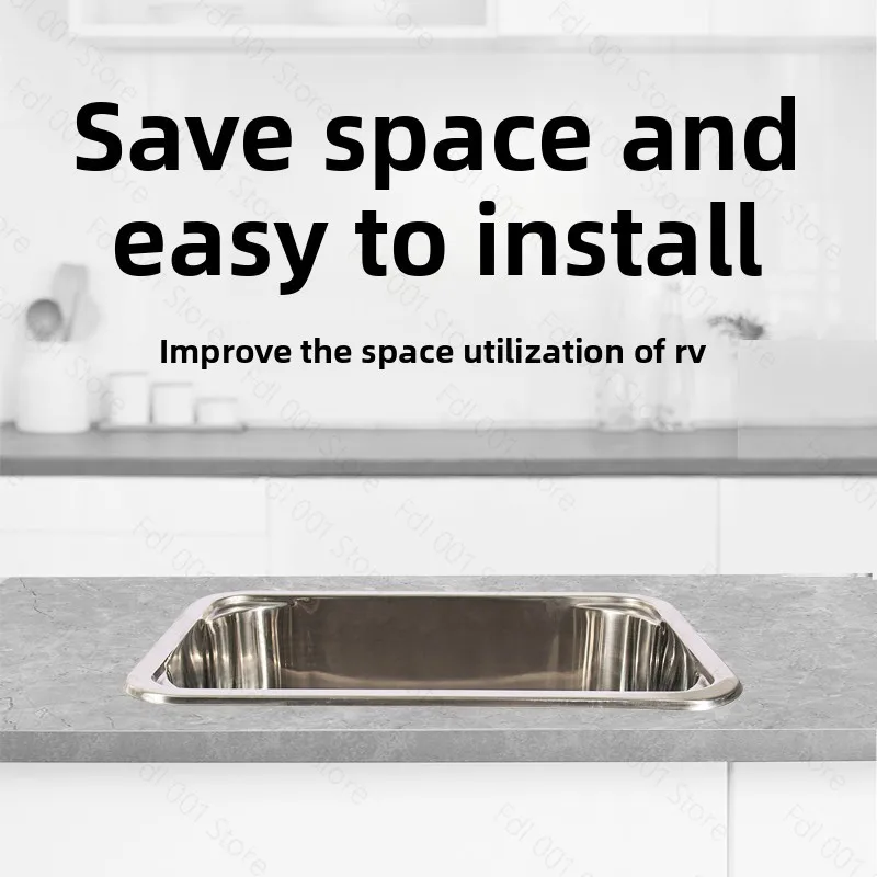 Rv square small sink with cutting board, concealed sink, rv kitchen sink, 304 stainless steel