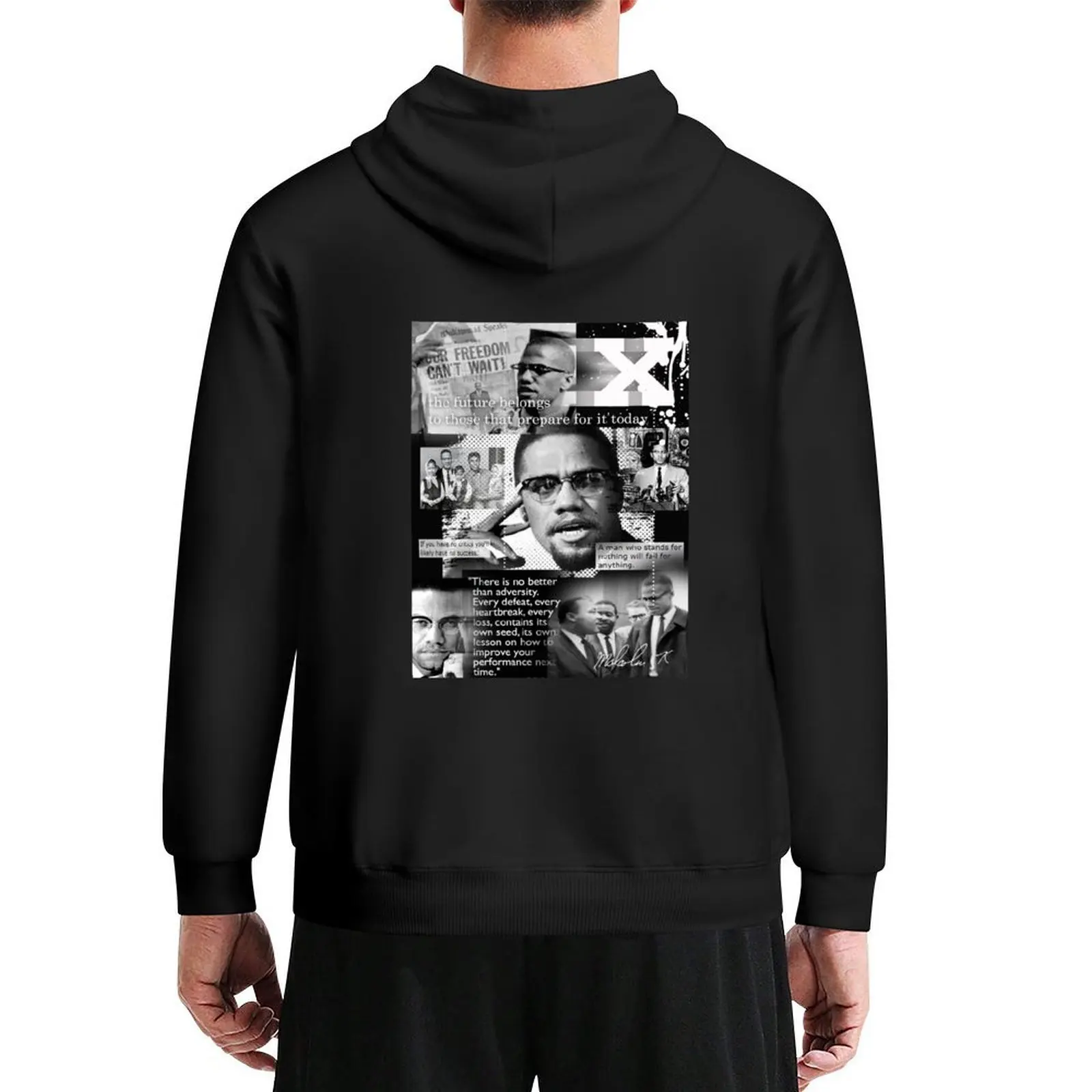 

malcom x Hoodie men clothes male clothes japanese style korean style clothes pullover hoodies