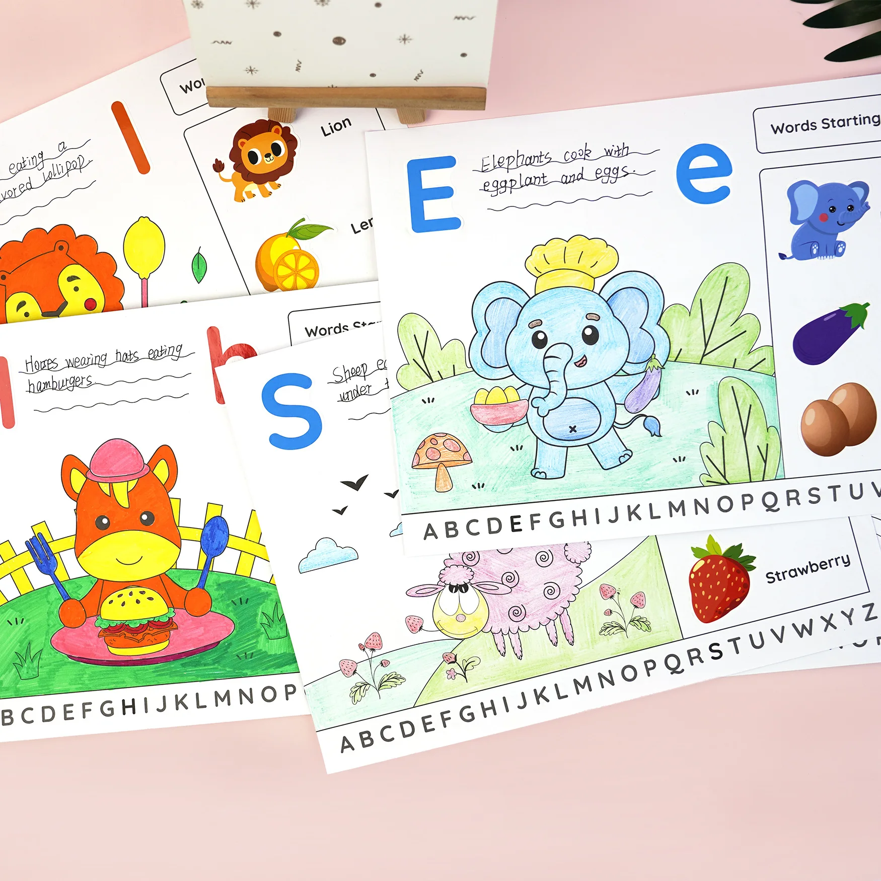 Kids Letter Tracing Workbook 25 Pages Handwriting Practice Copybook with Stickers Pen Control Training English Coloring Book