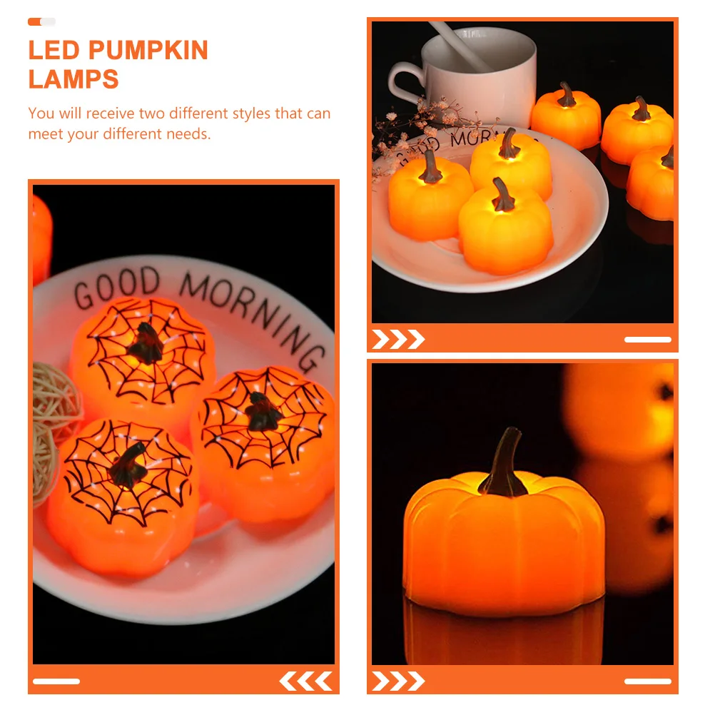 

12Pcs Glowing Pumpkin Lanterns Halloween Decor Flameless LED Lamps Party Supplies Decorative Pumpkin Lights for Home