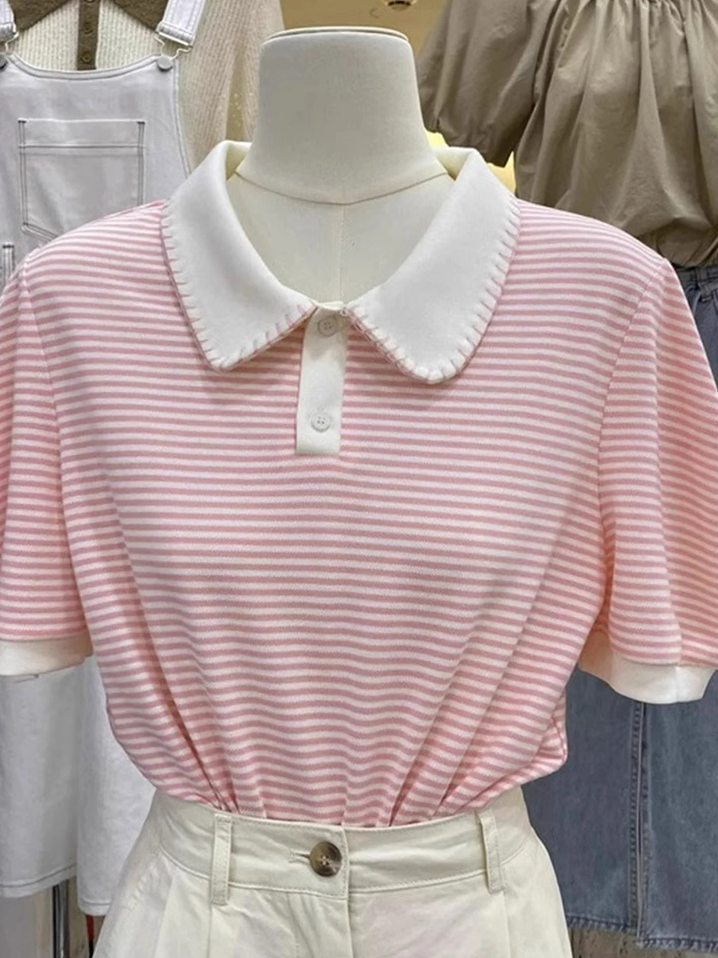 Sweet Anti-Aging Color Blo oulder Ne ort Sve Summer Base irt Sli Slimming Trendy Top Commute Sle Kore...