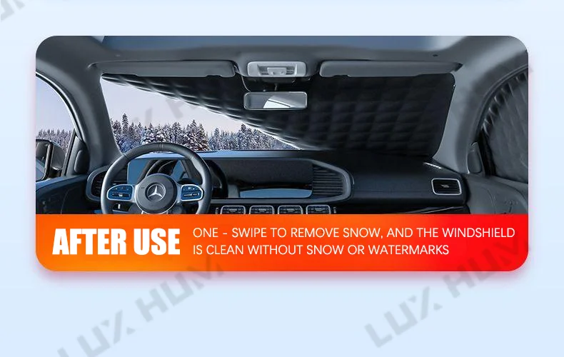 Vergrößern Sie die Auto-Schneedecke, 7-lagige Winter-Windschutzscheibe, Schneeschild, winddicht, wasserdicht, für Autofenster, Eisabdeckung, universell für SUV-Limousine – Detail 6