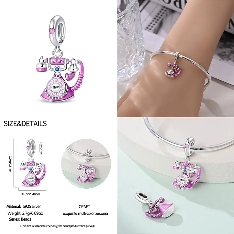 Fit Charms For Pandora Original Bracelets Green Spirit Snake Graduation Bear 100% 925 Silver Jewelry Making For Women Gift - view 6
