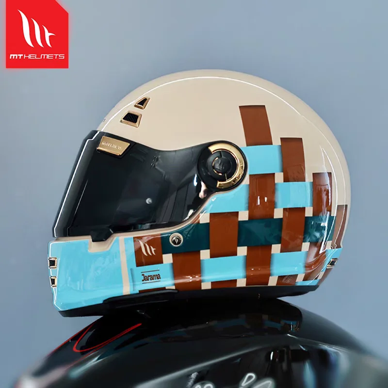 Spain MT Jarama Motorcycle Helmet DOT ECE Certification Retro Full Face Off Road Helmet Cascos Para Motos Capacete Casco Moto