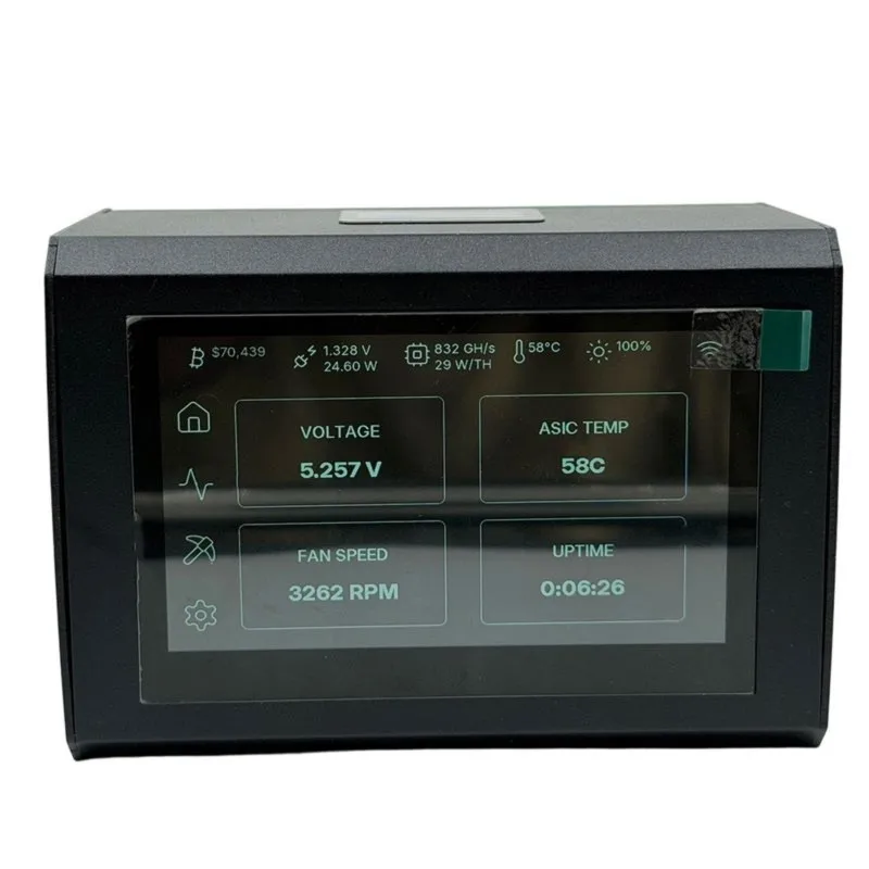 Super Sale For Bitaxe Touch Miner 800GH/S-1000GH/S Hashrate ASIC Miner BM1368 BTC Solo Miner Open Source Silent Miner BR PLUG