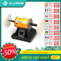 ALLSOME 220V 200W Adjustable Speed Mini Polishing Machine For Dental Jewelry Motor Lathe Bench Grinder Kit HT2945