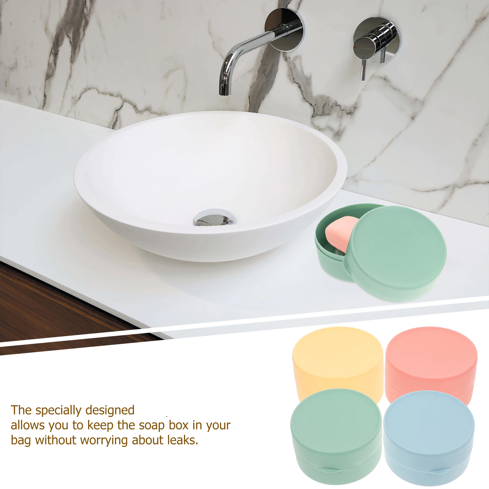 

4Pcs Portable Soap Container Leak Proof Lid Travel Gym Camping Hiking Outdoor Activities Lightweight Strong Resistant Cracking