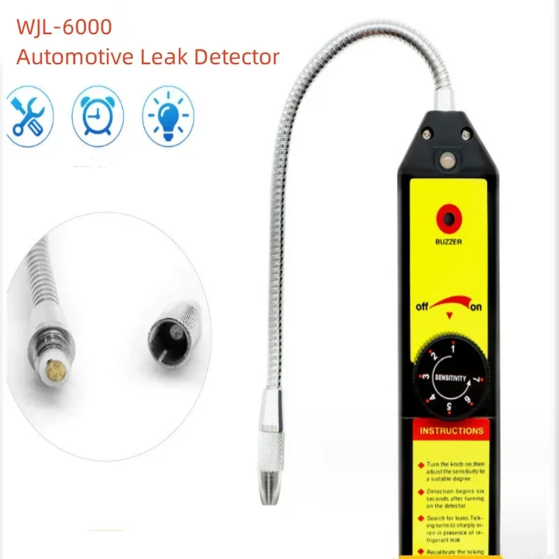 WJL-6000 Electronic Halogen Refrigerant Gas Leak Detector Air Conditioning Automobile Halogen Leakage Meter for R32 R134a R404s