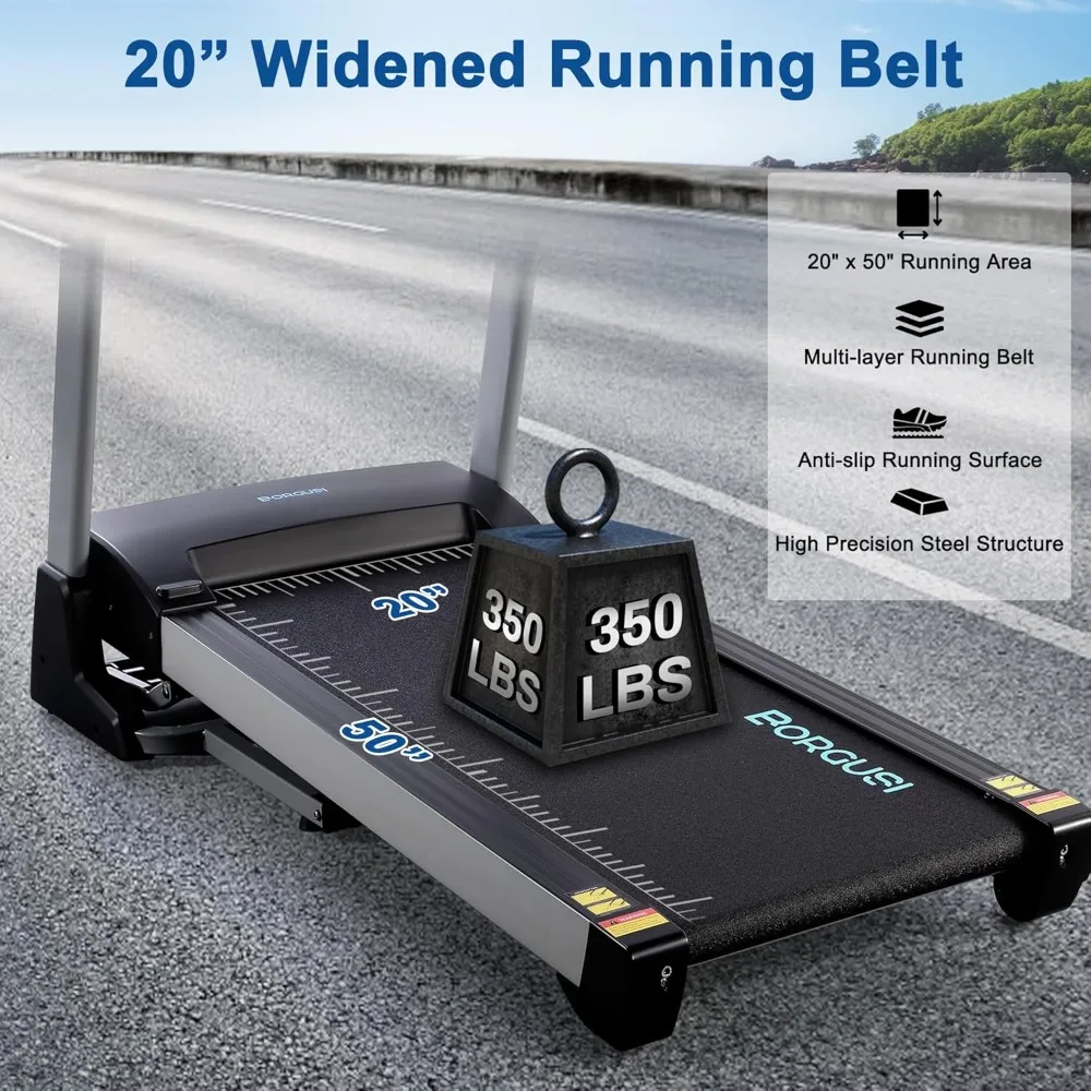 15% Auto Incline Treadmill with Bluetooth Speaker, 20