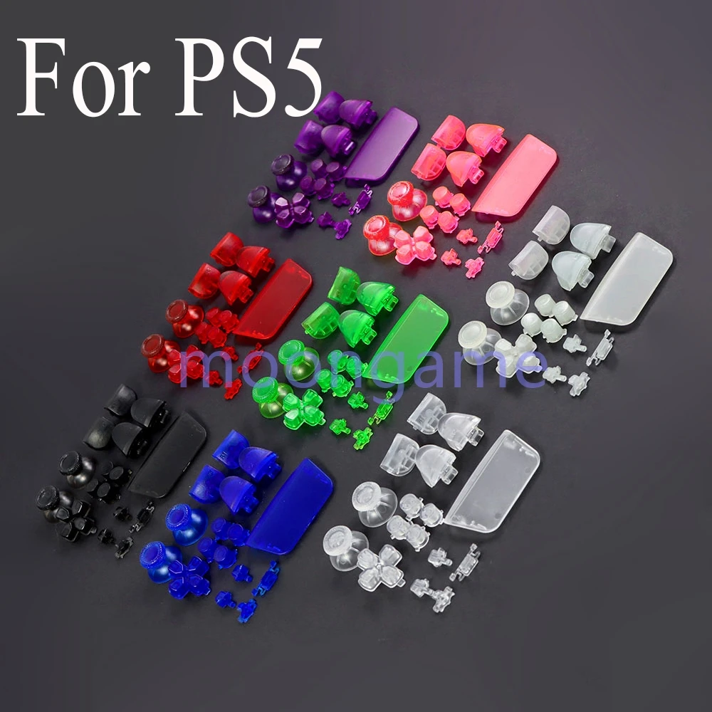 

30sets Replacement Transparent Buttons Set D-Pad L1 R1 L2 R2 Trigger Button Key Accent Ring For PS5 2.0 BDM-020 Controller