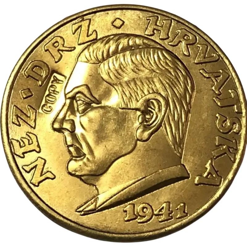 1941 Croatia 500 Kuna - Ante Pavelic Gold plated Coin Copy