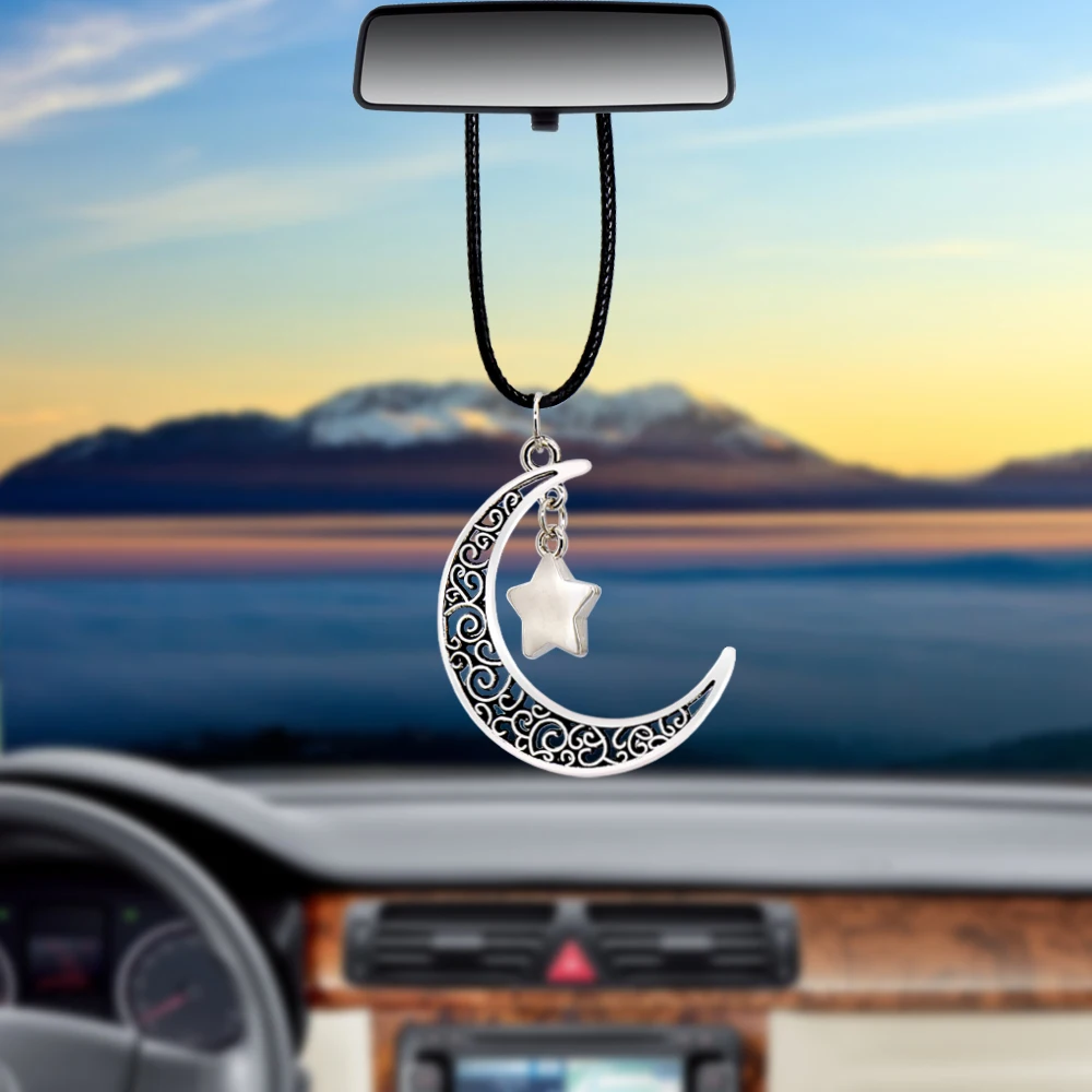 Car Ornaments Pendant Sun Moon Star Automobiles Interior Auto Car Rearview Mirror Decoration Dangle Trim Cars Accessories Gifts