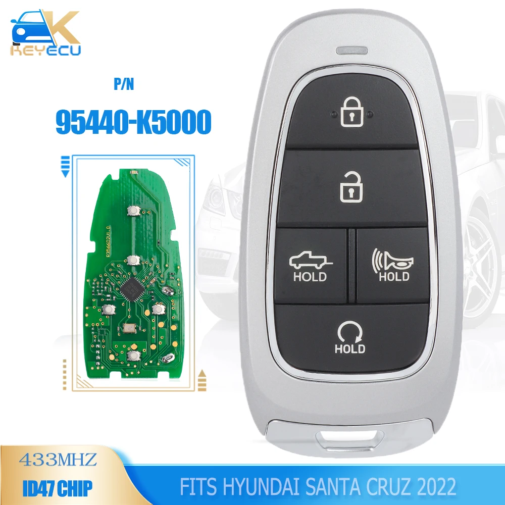 KEYECU 95440-K5000 FCCID: TQ8-F08-4F27 Smart Remote Key Keyless Go 433MHZ ID47 Fob for Hyundai Santa Cruz 2022