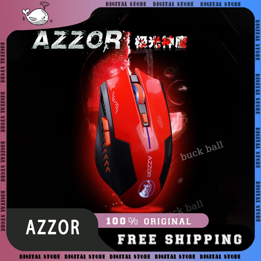 AZZOR Silent Wireless Mouse 2400 DPI 2.4G FPS Gaming Mouse Lightweight Mouse Built-in Battery For PC Laptop Computer Office Gift