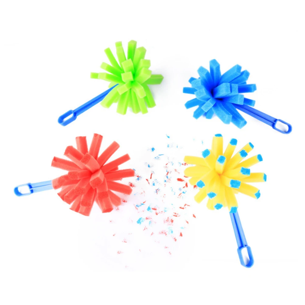 

8 Pcs Sponge Brush Set for Kids Safe Material Reusable Easy Clean Tools Preschool Art Art Painting Sponge Brush DIY Handcrafts