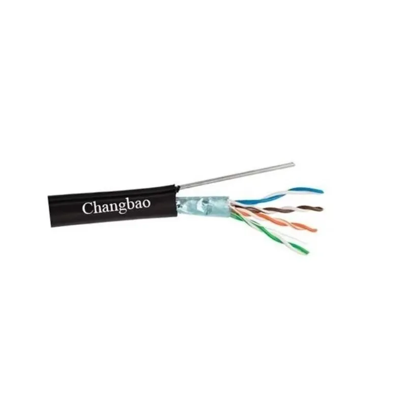 Changbao Aerial Cat5e Cable - 24AWG 4-Pair FTP Outdoor Ethernet Cable With Messenger For Reliable Outdoor Network Communication