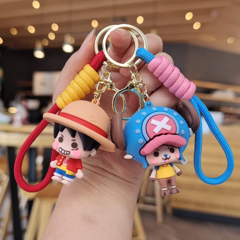 Lovely Cartoon Lufei Keychains Pirate Series ONE PIECE Character Keyring Pendant Backpack Accessories For Boys & Girls Gift