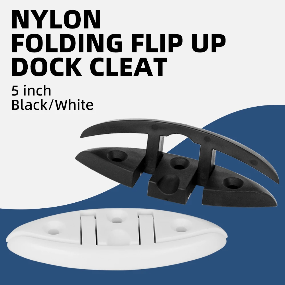 5 Inch Nylon Foldable Flip-Up Boat Deck Mooring Cleat Dock Marine Hardware Accessories