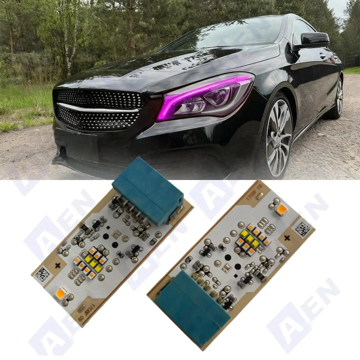 Blue Daytime Running Light DRL LED Boards For Mercedes CLA C117 X117 GLA 200 180  250 220 LED Headlight Red Yellow A1769066600