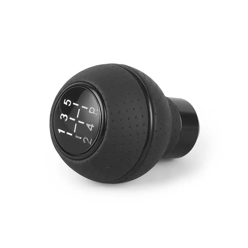 AU28-For M8 M10 M11 Universal 5 Speed Leather& Aluminum Car Gear Shift Knob Shift Lever Gear Level Knob Head view 3