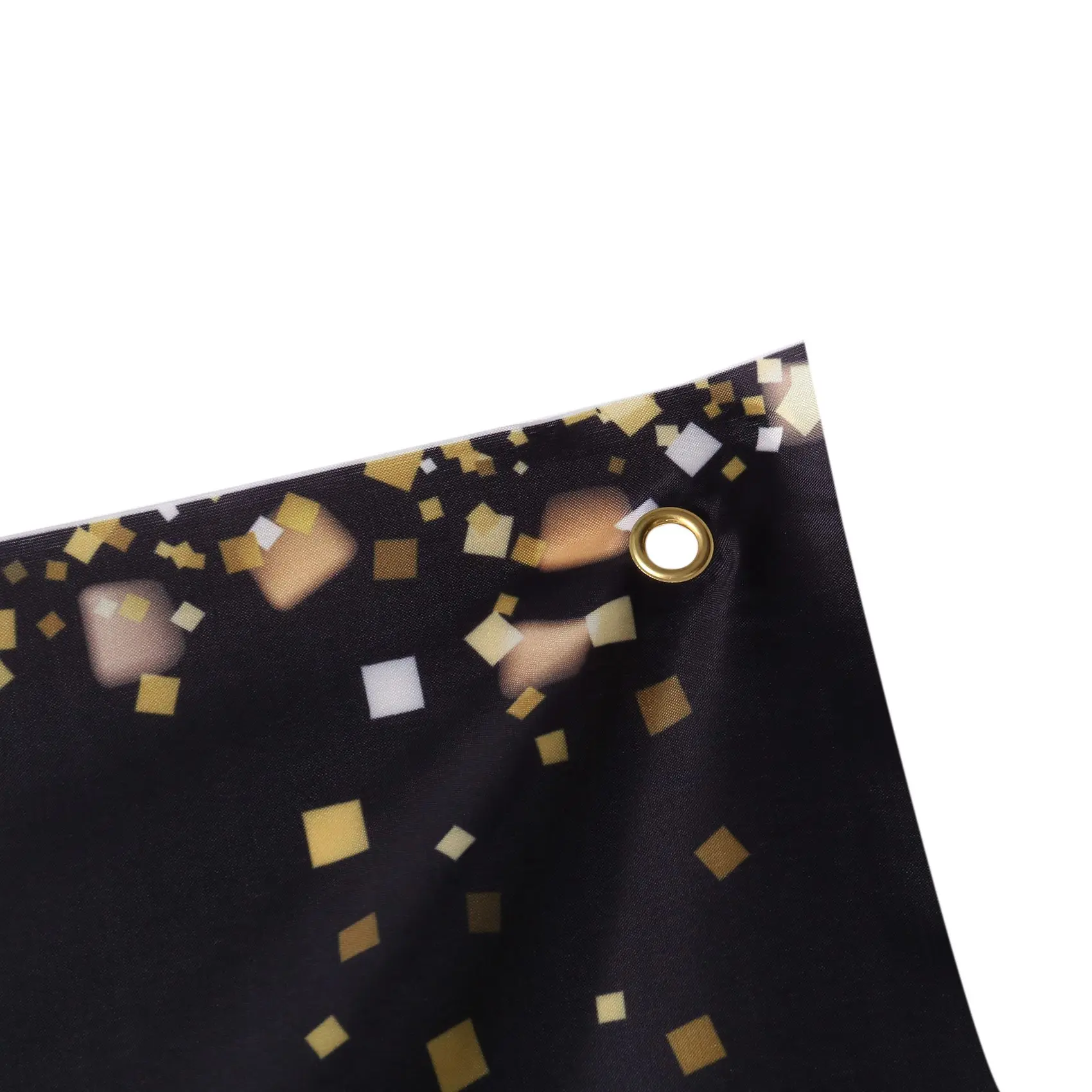 ABUH-Happy Birthday Banner Decorations Large Birthday Black Gold Sign Poster Photo For Birthday Anniversary Party Decorations