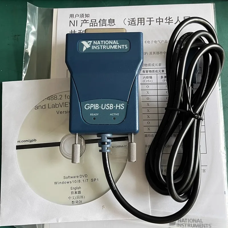 Adaptador de interface USB National Instrumens NI GPIB-USB-HS Controlador IEEE 488 187965G-01L 150AAC 100% testado envio rápido