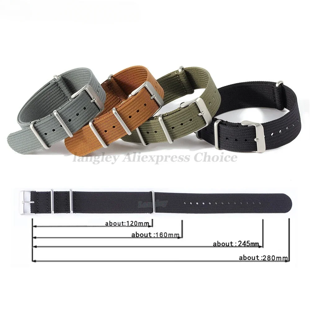 세이코 남성용 나일론 밀리터리 스트랩, 스트라이프 교체 시계 액세서리, 스포츠 시계 스트랩, 범용 18mm, 20mm, 22mm