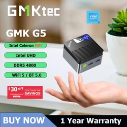 GMKtec G5 GMK Мини-ПК Intel 12th N97 Windows 11 Pro Настольный компьютер DDR5 4800MT/s M.2 2242 SATA WiFi 5 BT5.0 Портативный компьютер Мини-ПК