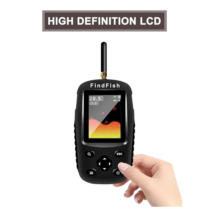 Quality Smart English Russian Menu Wireless Sonar Portable Fish Finder Sensor Echo Sounder Alarm River Lake Sea Bed Live - view 3