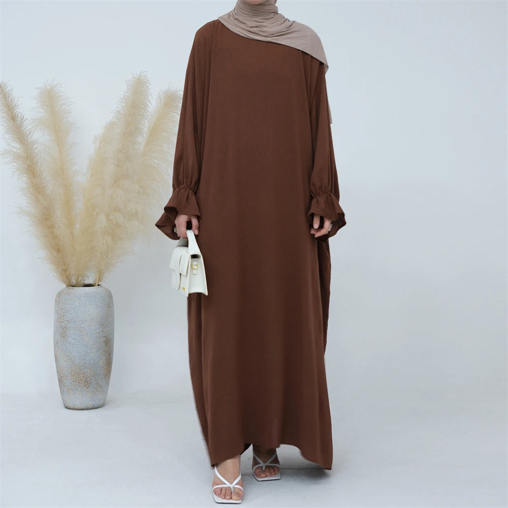 

Modest Muslim Women Maxi Dress Eid Ramadan Djellaba Islamic Prayer Garment Arabic Robe Abaya Kaftan Burqa Dubai Turkey Jalabiya