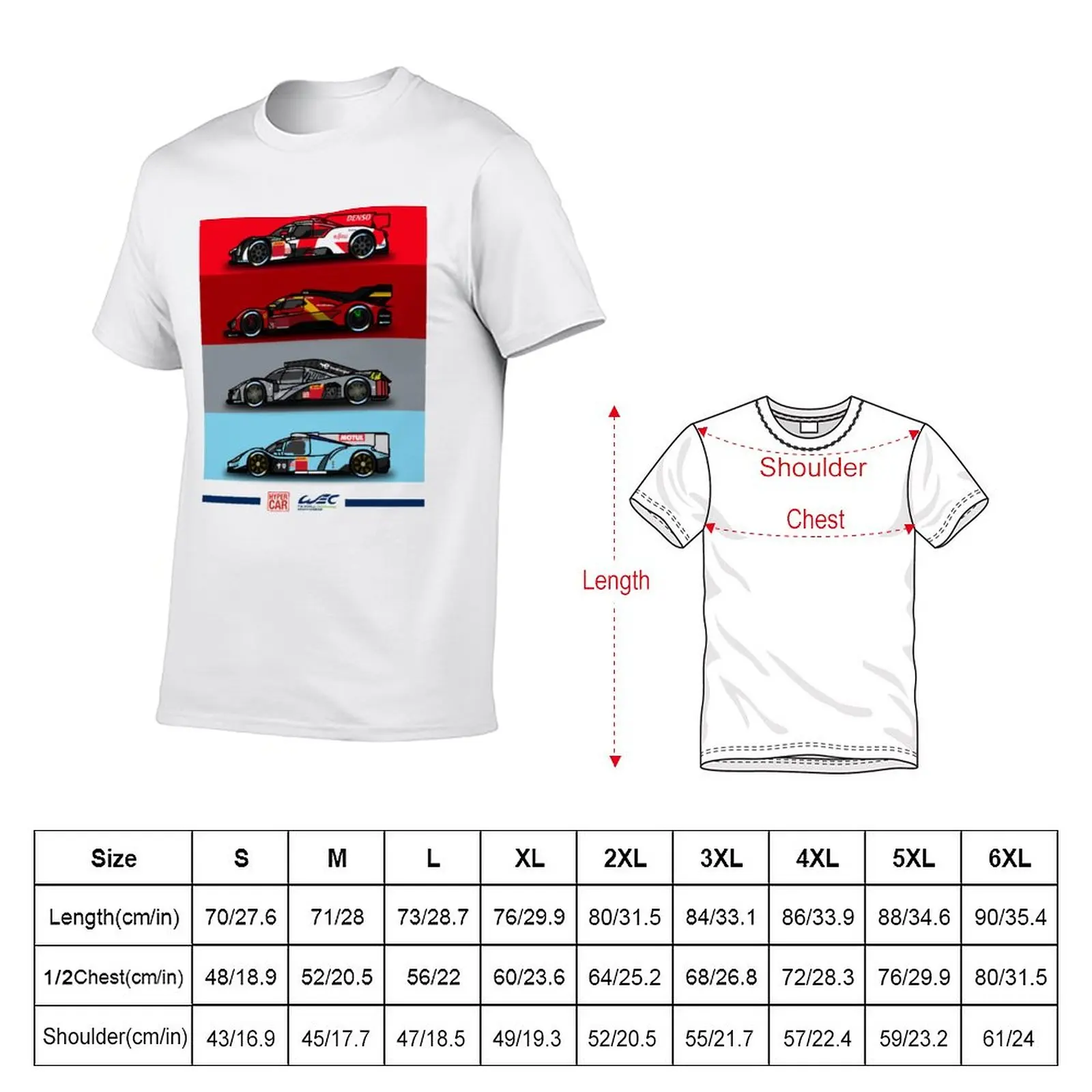 New WEC Le Mans Hypercar T-Shirt man clothes custom t shirt graphic t shirts t shirts men