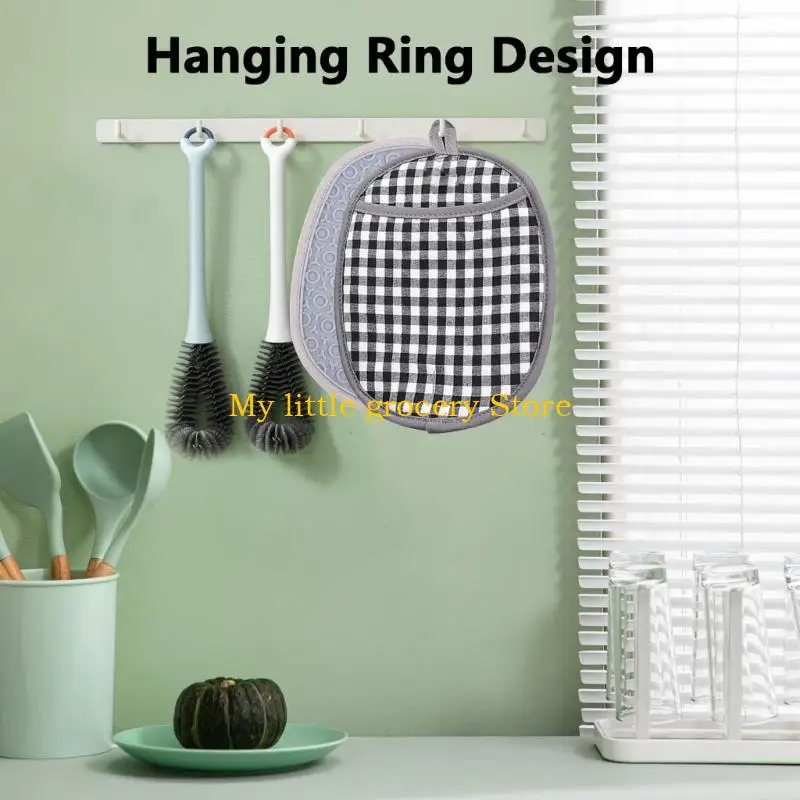 

D5BD Удобные и безопасные перчатки для духовки, перчатки для гриля, держатель для кастрюль, подходят для любителей выпечки, с