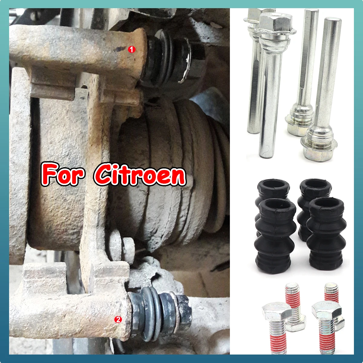 

Brake Caliper Cylinder Slider Guide Pin Boot Seal Kit For Citroen C2 JM C3 FC FN SC C3 Picasso SH C3 Pluriel HB DS3 SA DS4 NX