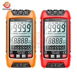 DM201 DM202 Auto range Digital Multimeter 9999 Counts TRMS AC DC Voltmeter amp NCV Resistance Capacitance Temp Transistor Tester