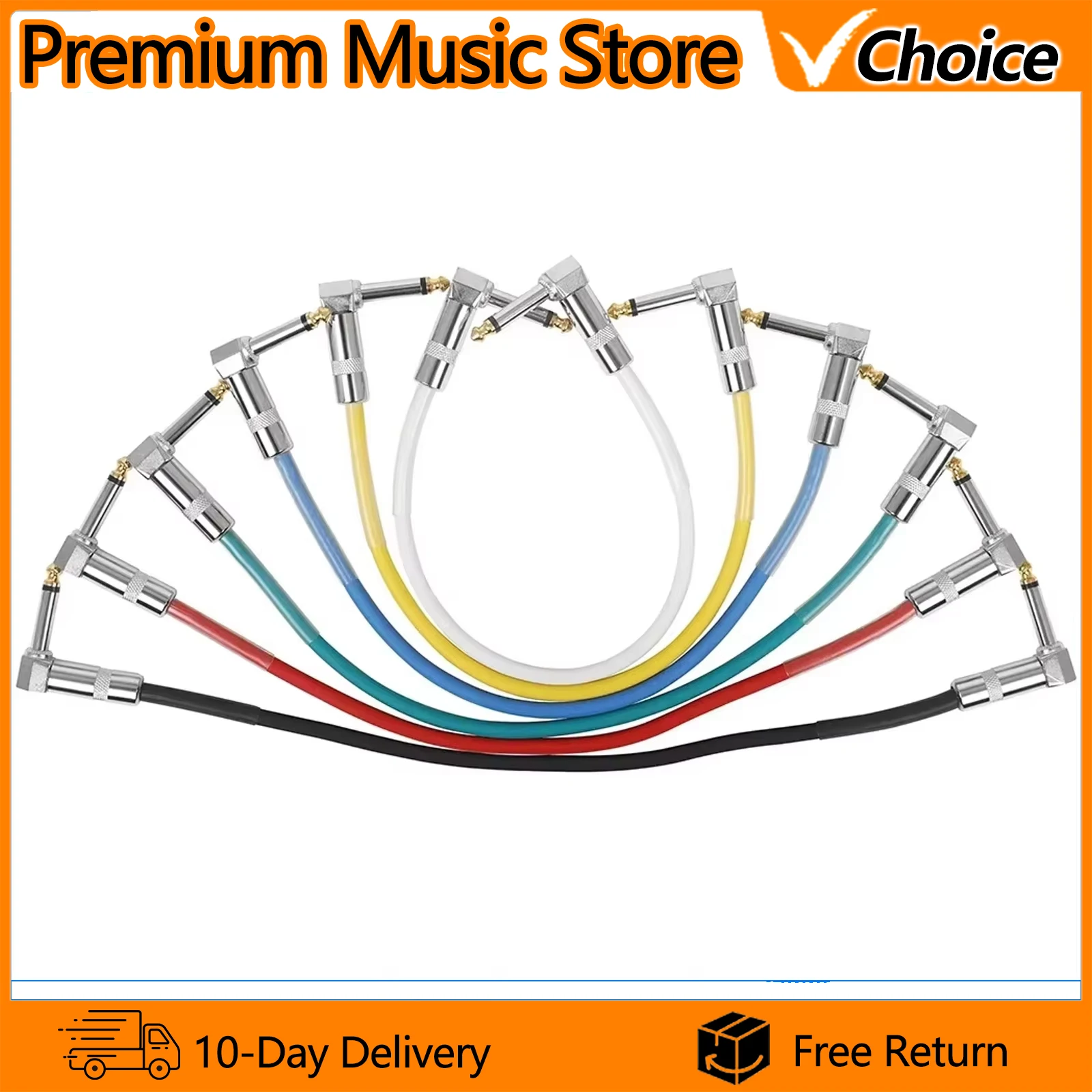 IRIN Guitar Pedal Cable 6.35MM Right Angle Nickel Plug Connection Guitar Pedal Color Connector 30cm Guitar Parts Accessories