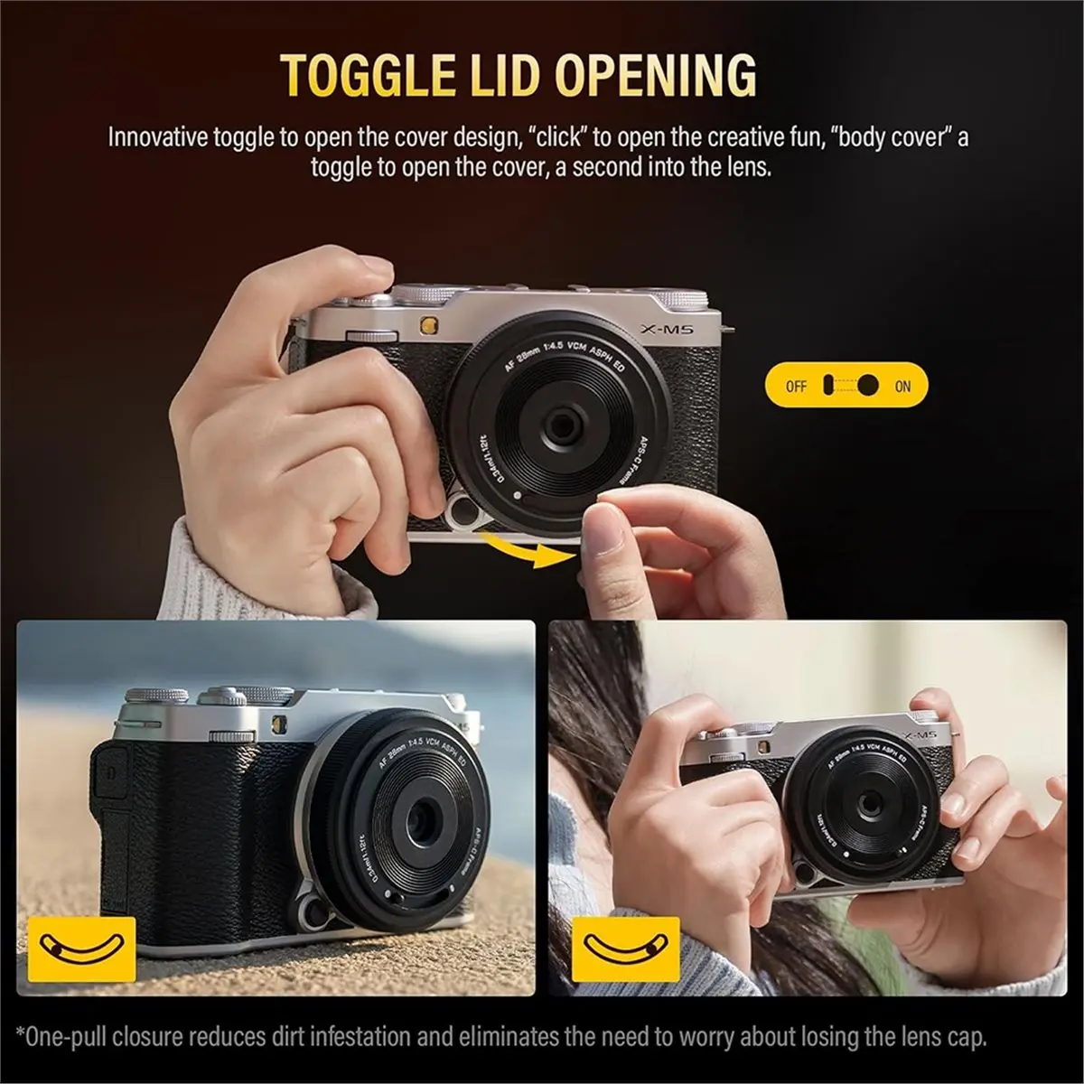 28mm F4.5 AF Ultra-Thin Pancake Lens for X-Mount, Wide-Angle Prime