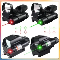 Tactical Red Dot with Laser Sights 1x22x33 4 Reticle Holographic Projected Dot Reflex Optics Scope Hunting Collimator Sight
