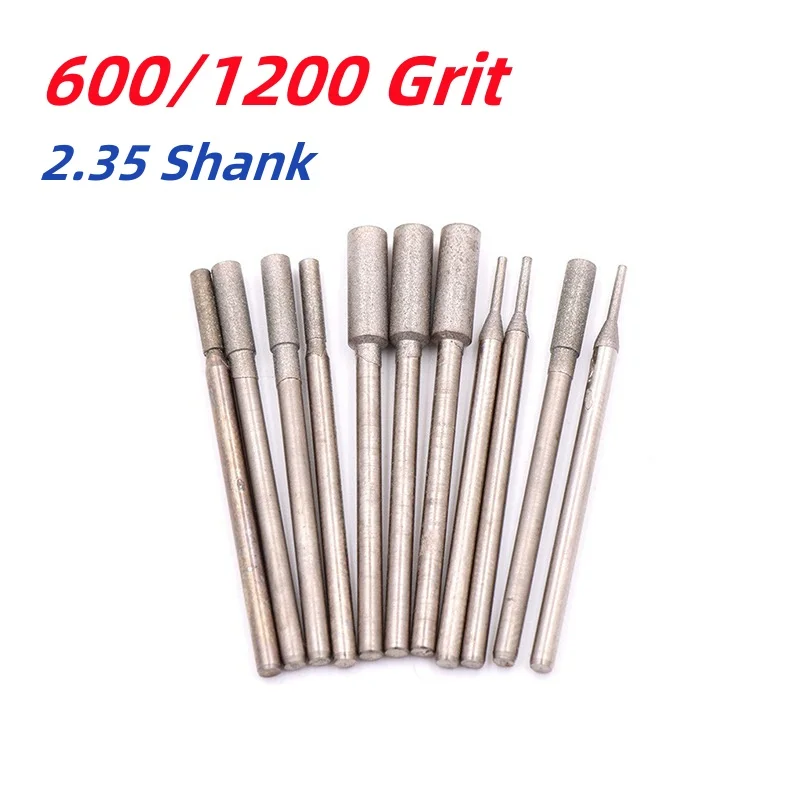 600/1200 Grit Grinding Head 1~4mm Cylindrical Flat Head Polishing Grinding Head Polishing Wheel For Rotary Tools