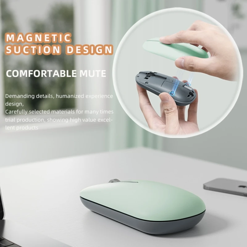 2.4G ماوس لاسلكي صامت 1600 ديسيبل متوحد الخواص قابل للتعديل الفئران مريح 4 مفاتيح الألعاب غطاء مغناطيسي الماوس أو ألعاب الكمبيوتر سطح المكتب #2