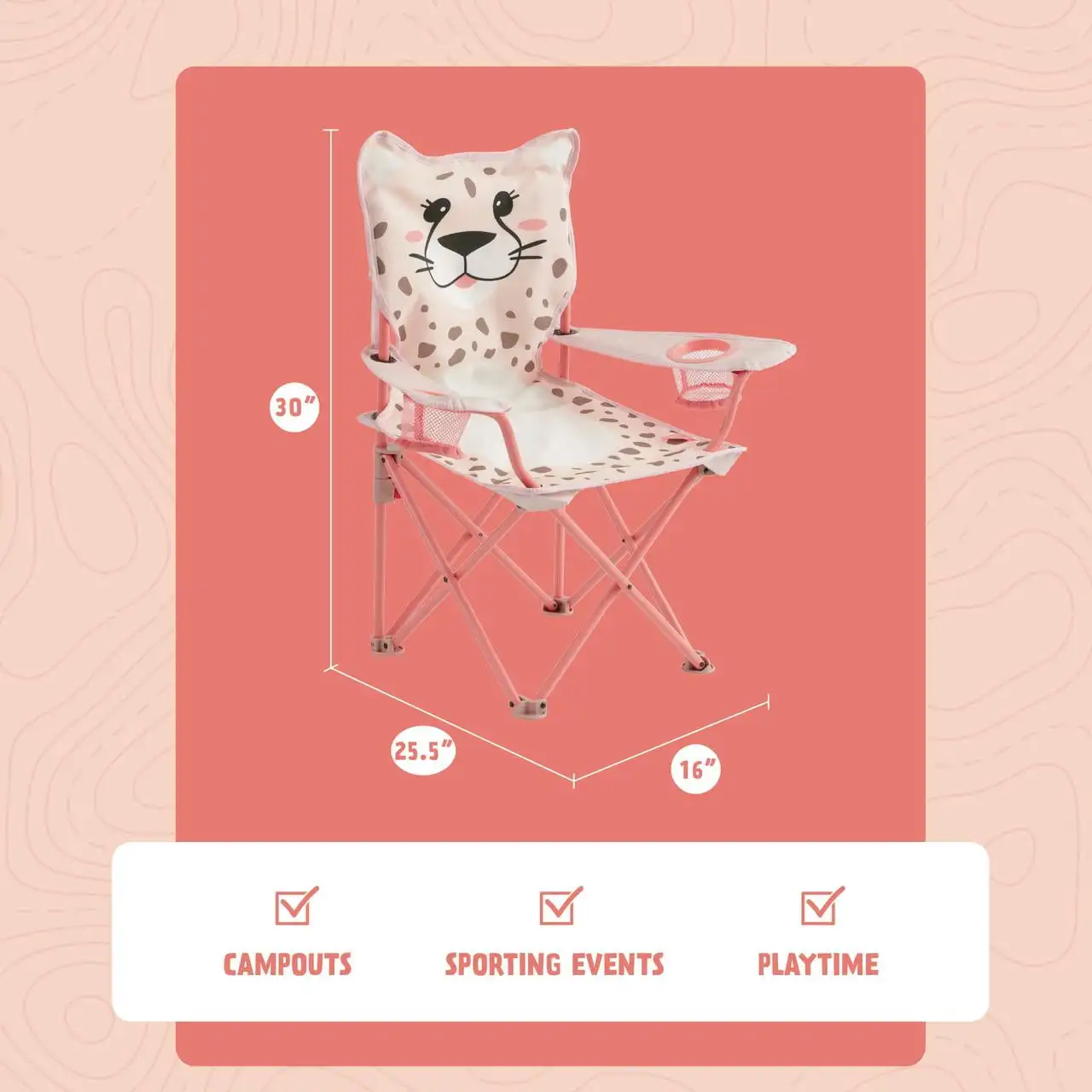 Cadeira de acampamento infantil - rosa