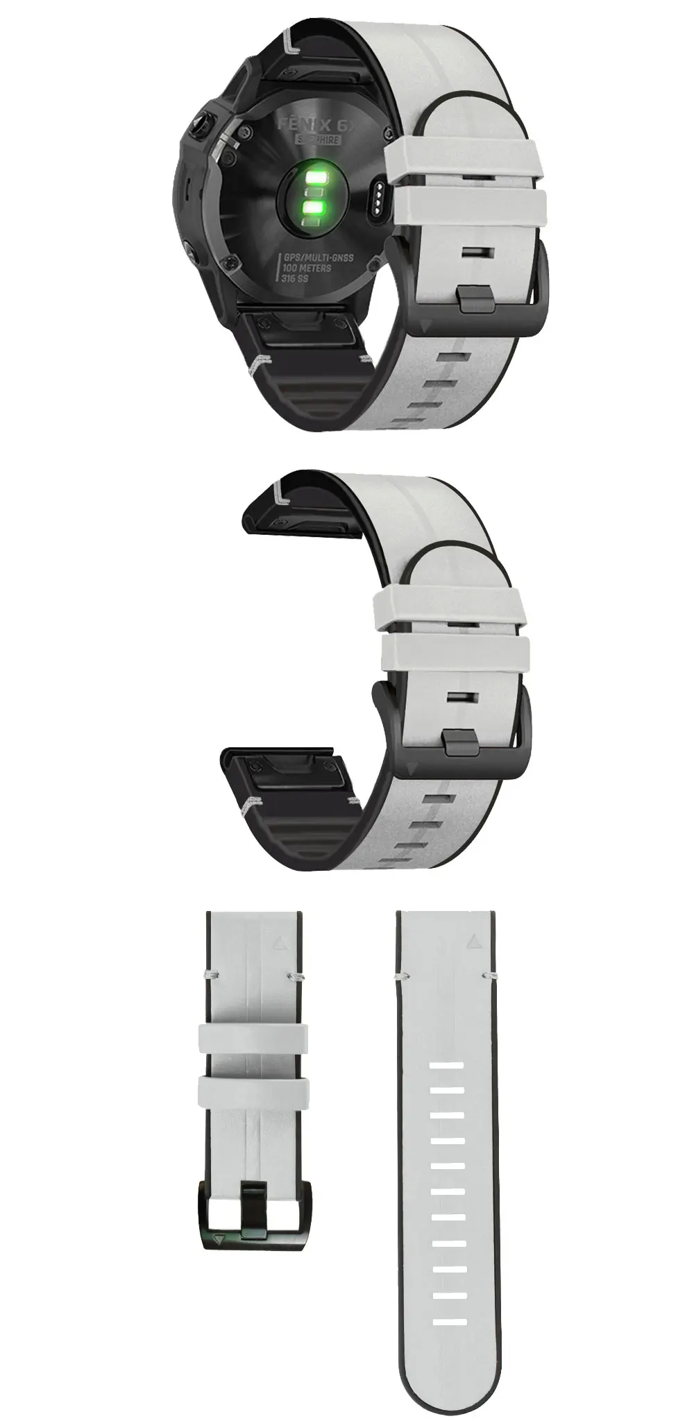 Premium-Luxus-Leder- und Silikonarmband für Garmin Fenix 9Pro 47mm 51mm 9 8 E 7 7X Pro 6X Plus QuickFit 22/26mm Uhrenarmband – Detail 7