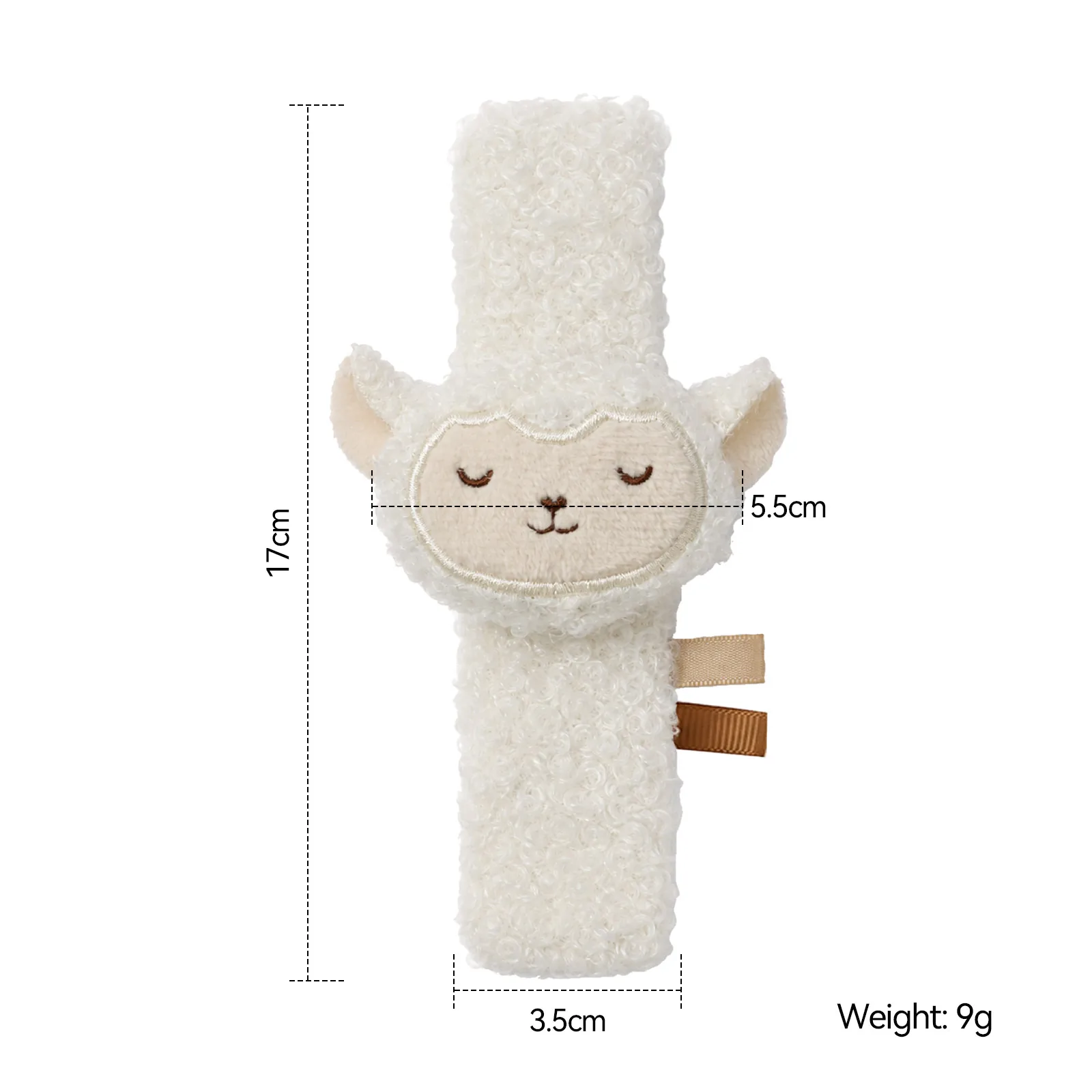 Baby Wrist Rattle Lamb 0-12 Months - Soft Plush Sensory Toy with Crinkle & Bell for Newborn Infant Hand Grip Development Gift