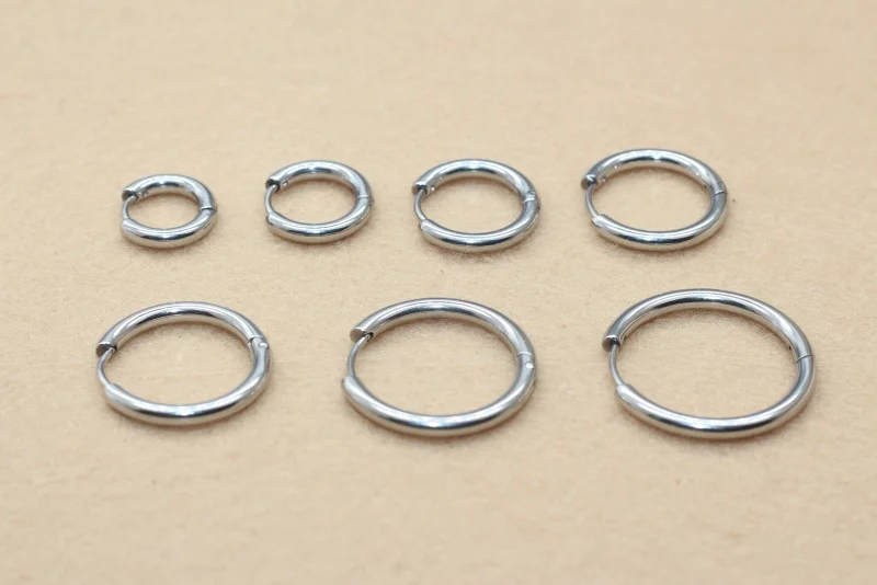 10 Paar Edelstahl-Creolen, Schmuckgeschenk, klassisches Design, 2,5 mm, 8/10/12/14, verblasst nicht, allergiefrei. – Detail 4
