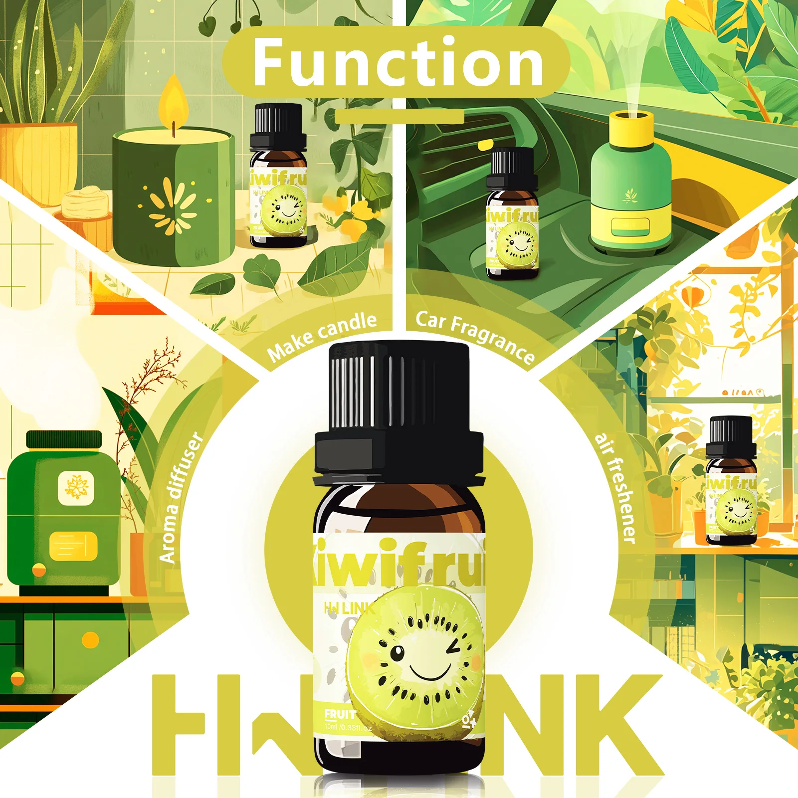 10ml Kiwifruit Fragrance Oils For Humidifier Diffusers Home Diy Candle Long-Lasting Fragrance