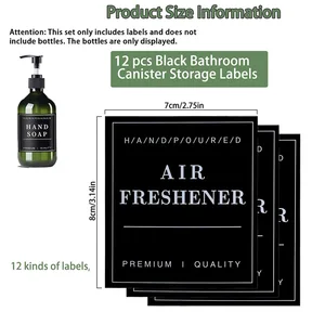 Wasserdichte Seifenspender Beschriftungen, Glas Badezimmer, Lageretikett, Shampoo, Lotion, Conditioner, Aufkleberflasche, Weiß, Schwarz, 12 Stcs 8 Hauptverkaufshampoo und Dove Conditioner - №3